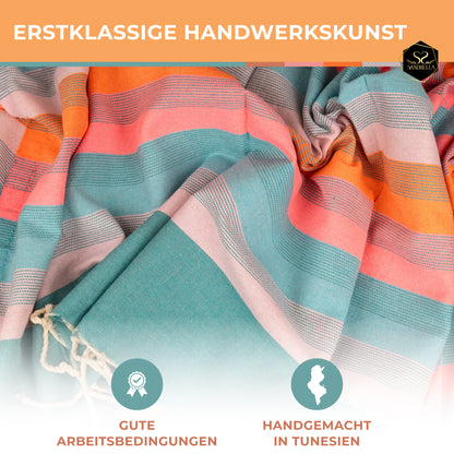 Doppelpack Hamamtuch 100 x 200 cm I dunkelblau gestreift / blau gestreift