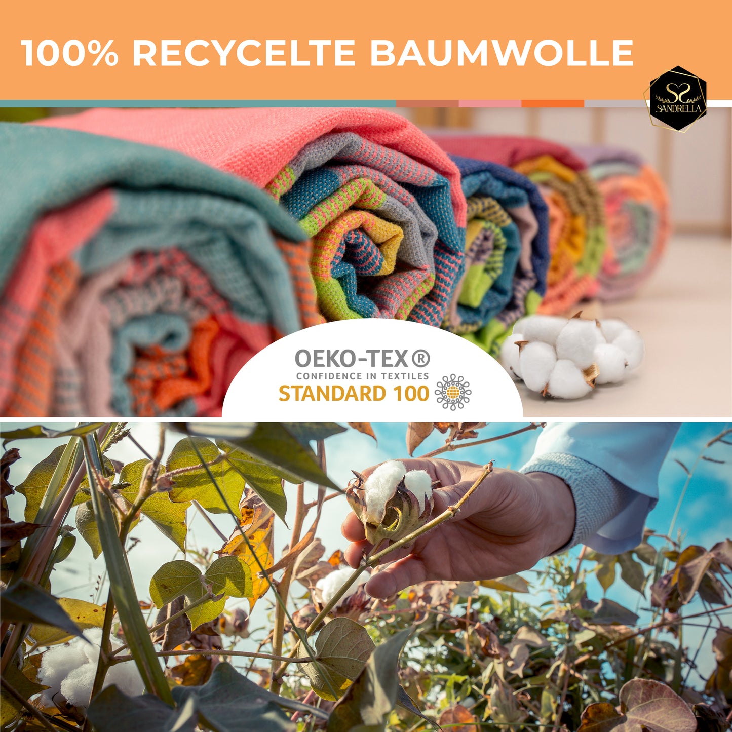 Farbenliebe Hamamtuch 100 x 200 cm I blau gestreift