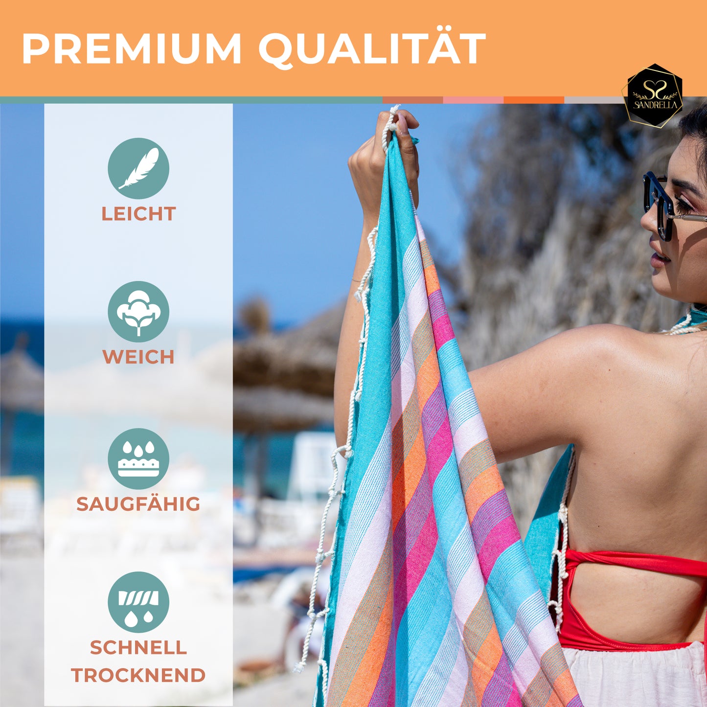 Doppelpack Hamamtuch 100 x 200 cm I dunkelblau gestreift / blau gestreift