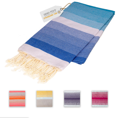 Farbenliebe Hamamtuch 90 x 170 cm I blau Verlauf