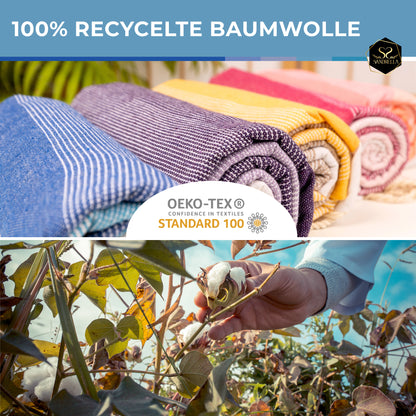 Doppelpack Hamamtuch 100 x 200 cm I blau Verlauf