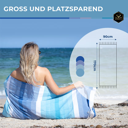 Farbenliebe Hamamtuch 90 x 170 cm I blau Verlauf