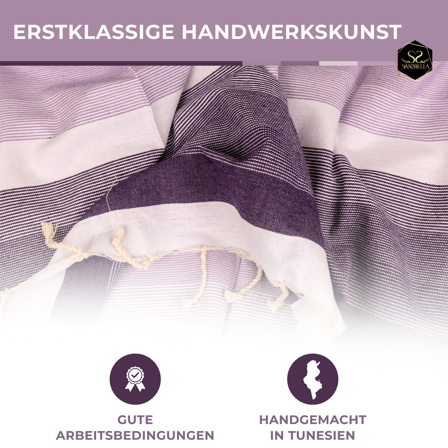 Farbenliebe Hamamtuch 100 x 200 cm I lila