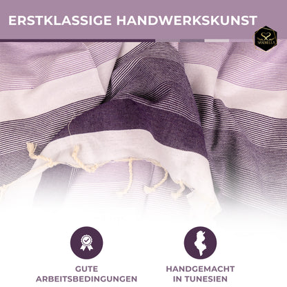 Doppelpack Hamamtuch 100 x 200 cm I lila Verlauf / rosa Verlauf