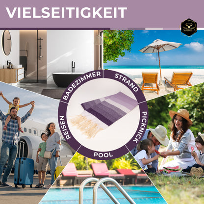 Farbenliebe Hamamtuch 100 x 200 cm I lila