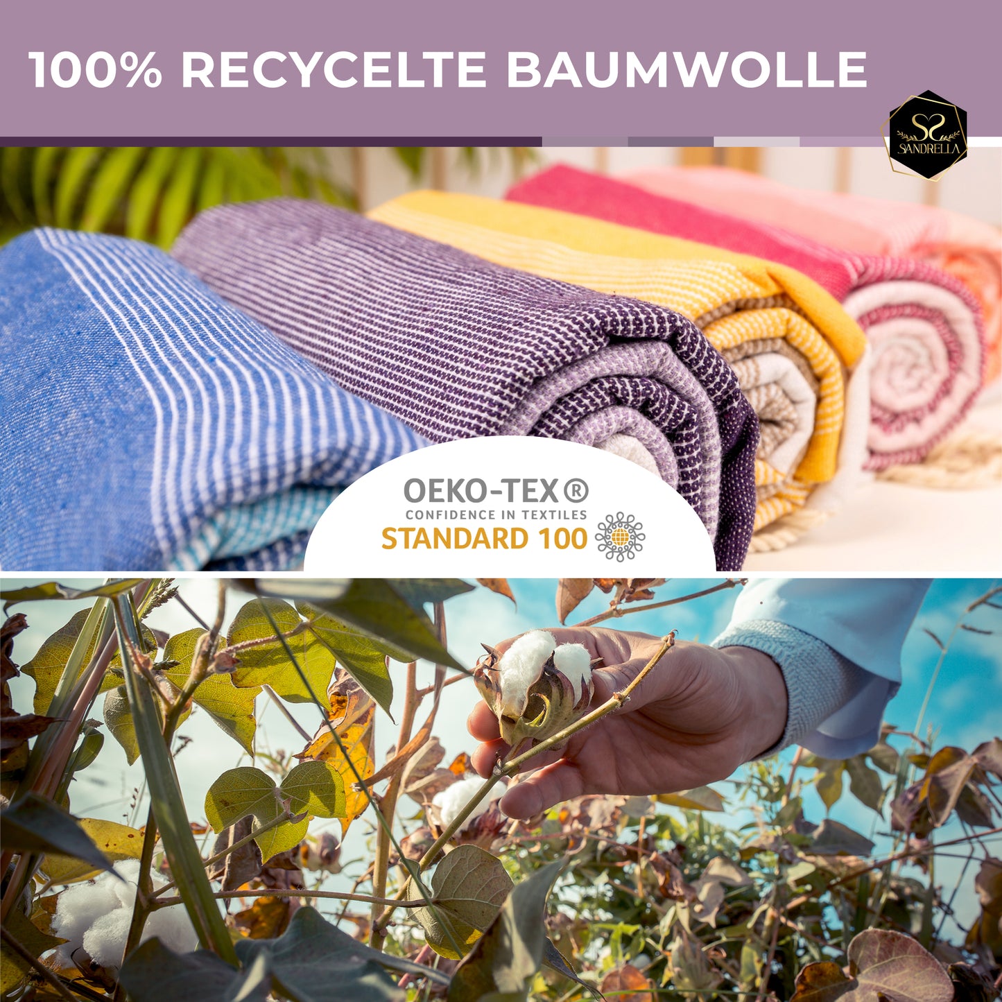 Farbenliebe Hamamtuch 100 x 200 cm I lila