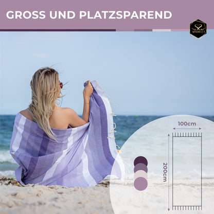 Farbenliebe Hamamtuch 100 x 200 cm I lila
