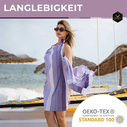 Doppelpack Hamamtuch 90 x 170 cm I lila Verlauf / orange & rosa