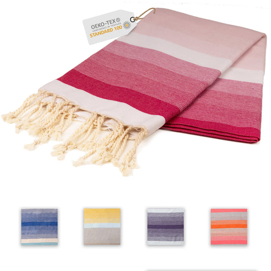 Farbenliebe Hamamtuch 90 x 170 cm I rosa Verlauf