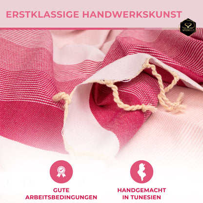 Farbenliebe Hamamtuch 100 x 200 cm I rosa