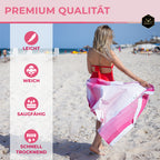 Doppelpack Hamamtuch 100 x 200 cm I pink gestreift / rosa Verlauf