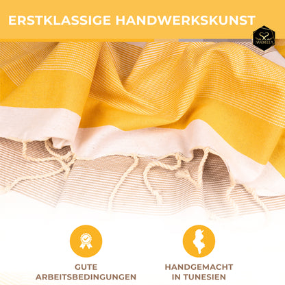 Farbenliebe Hamamtuch 100 x 200 cm I gelb