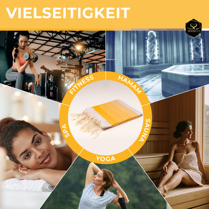 Farbenliebe Hamamtuch 100 x 200 cm I gelb