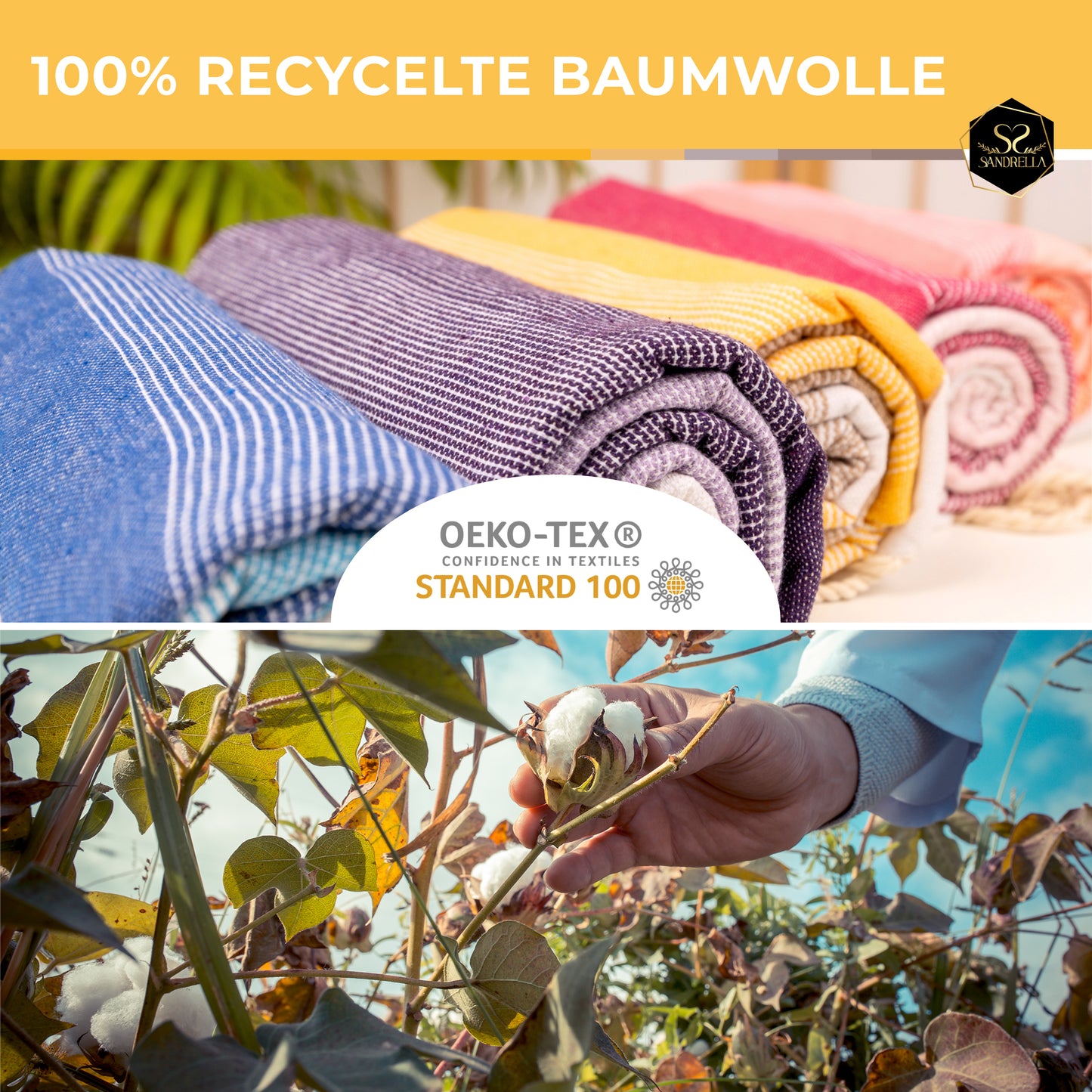 Doppelpack Hamamtuch 100 x 200 cm I gelb Verlauf / blau Verlauf