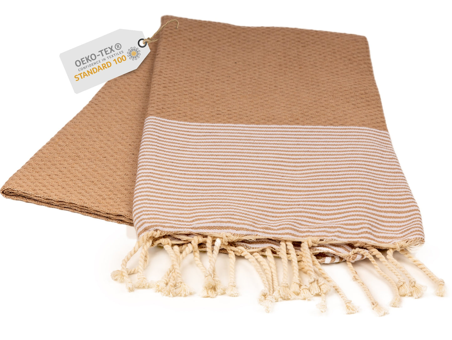 Doppelpack Hamamtuch 90 x 170 cm I beige / lila