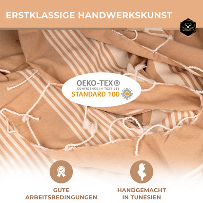 Sandrella Hamamtuch Sauna Damen & Herren groß 170x270 Baumwolle Strandtuch Decke Pestemal