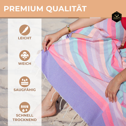 Sandrella Hamamtuch Sauna Damen & Herren groß 170x270 Baumwolle Strandtuch Decke Pestemal