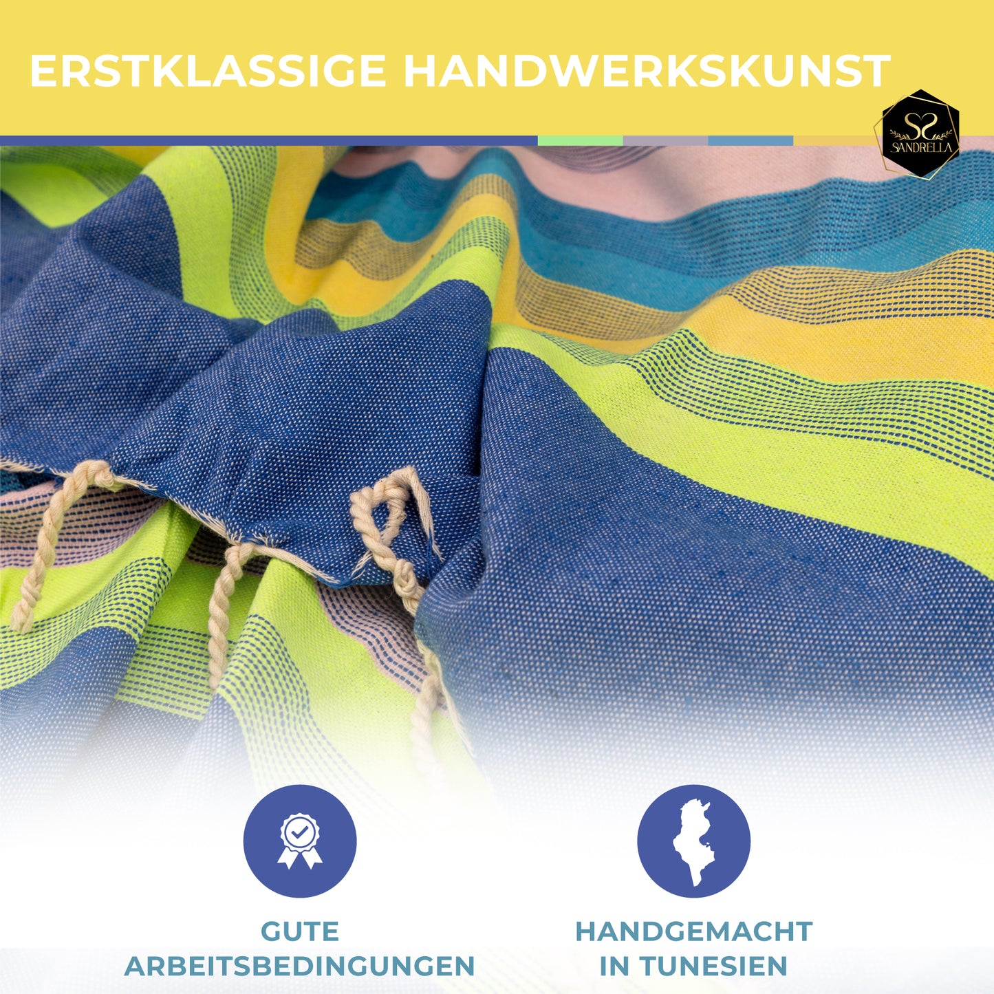 Farbenliebe Hamamtuch 100 x 200 cm I dunkelblau gestreift