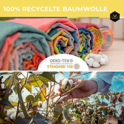 Doppelpack Hamamtuch 100 x 200 cm I dunkelblau gestreift