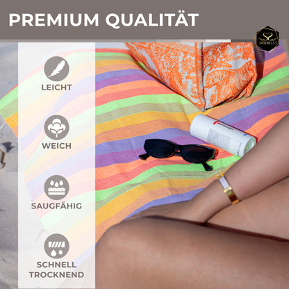 Sandrella Hamamtuch Sauna Damen & Herren groß 170x270 Baumwolle Strandtuch Decke Pestemal