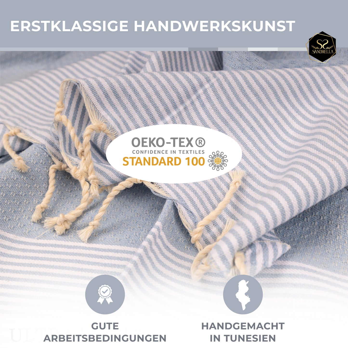 Doppelpack Hamamtuch 90 x 170 cm I orange / blau