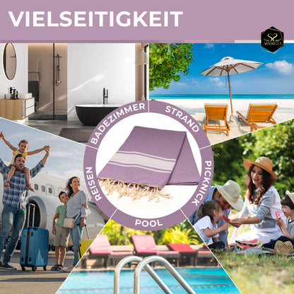 Farbenliebe Hamamtuch 90 x 170 cm I lila