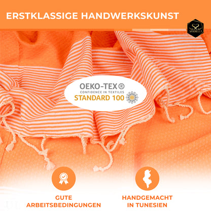 Doppelpack Hamamtuch 90x170 I orange