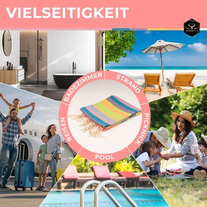 Farbenliebe Hamamtuch 100 x 200 cm I pink gestreift