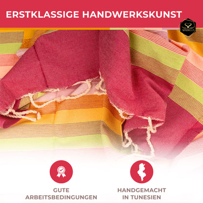 Doppelpack Hamamtuch 100 x 200 cm I dunkelblau gestreift / rot gestreift