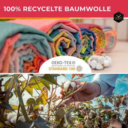 Farbenliebe Hamamtuch 100 x 200 cm I rot gestreift