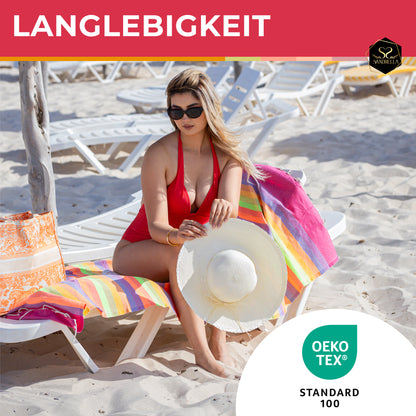 Doppelpack Hamamtuch 100 x 200 cm I rot gestreift