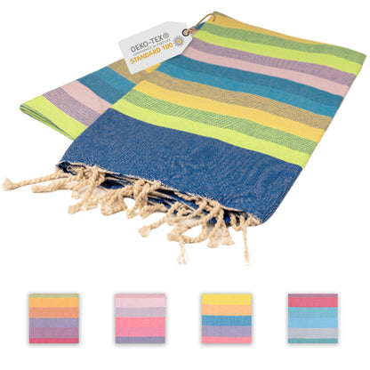 Farbenliebe Hamamtuch 100 x 200 cm I dunkelblau gestreift