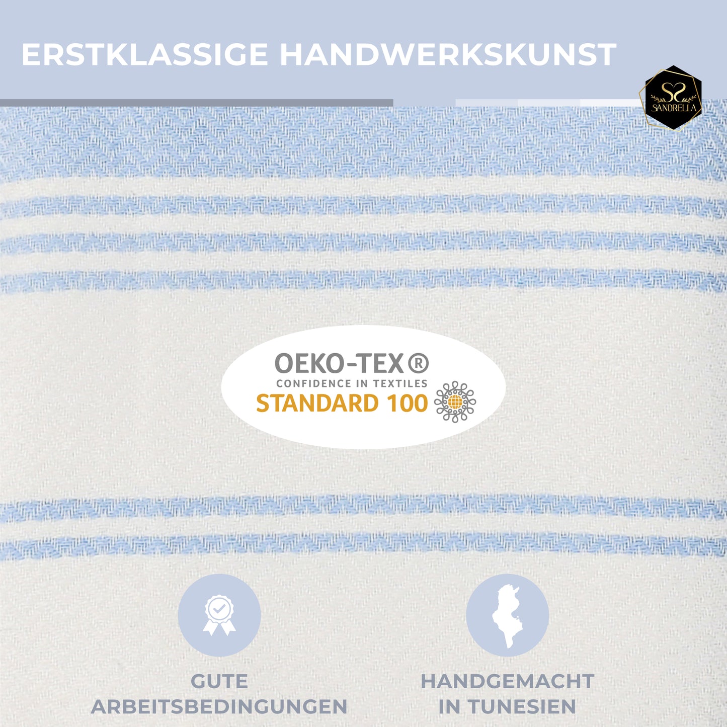 Edelstück Hamamtuch 100 x 200 cm | hellblau