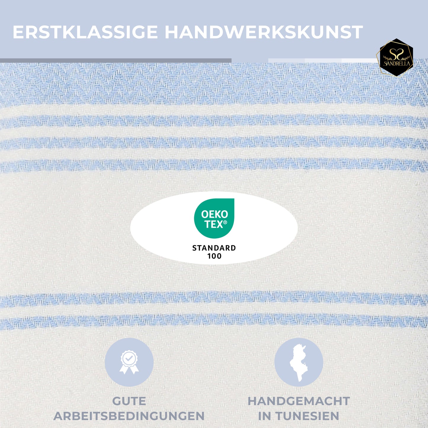 Edelstück Hamamtuch 100 x 200 cm | hellblau