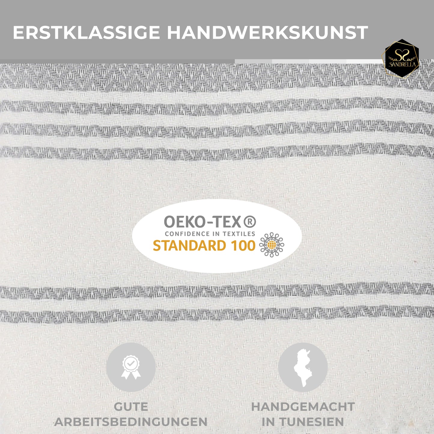 Edelstück Hamamtuch 100 x 200 cm | hellgrau