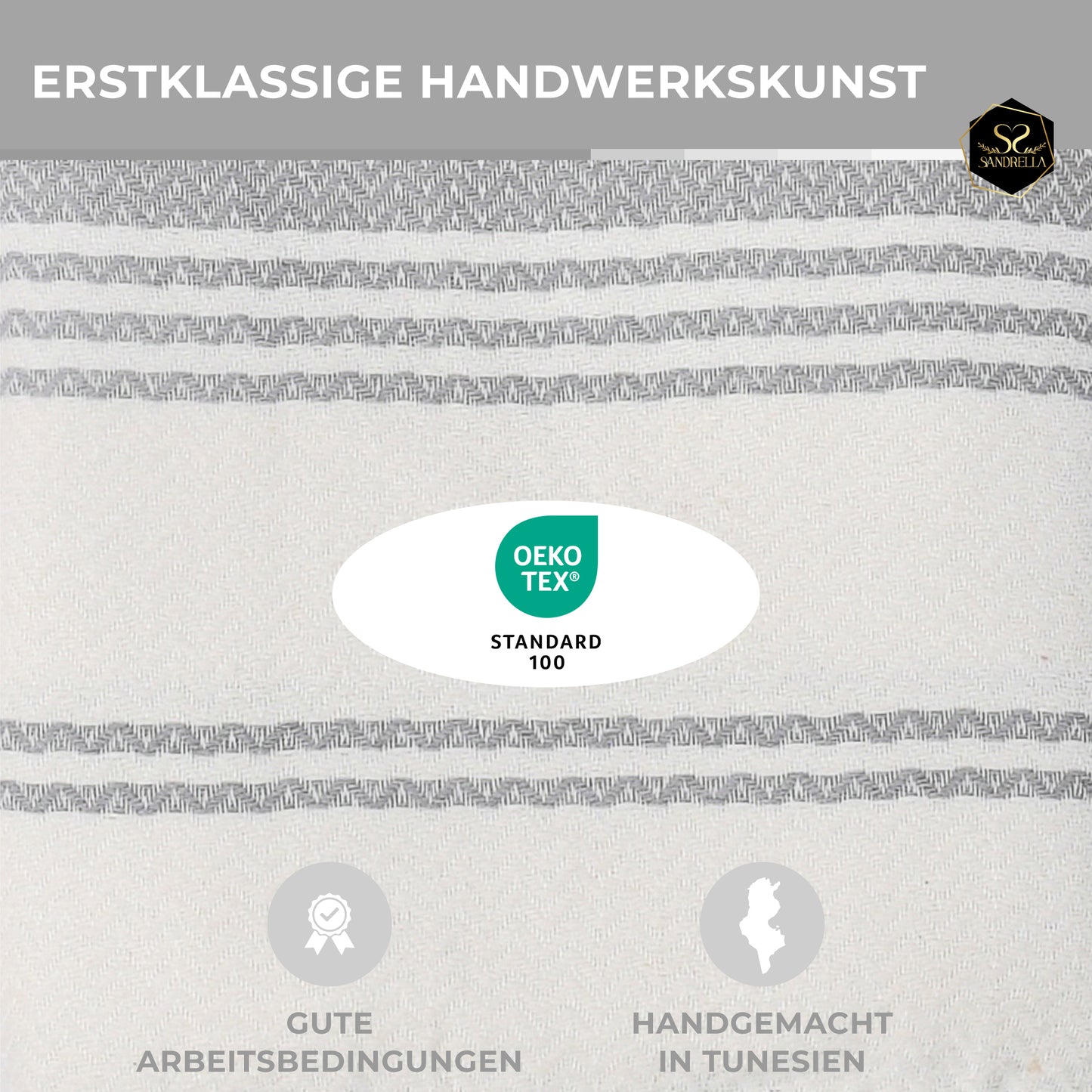 Edelstück Hamamtuch 100 x 200 cm | hellgrau