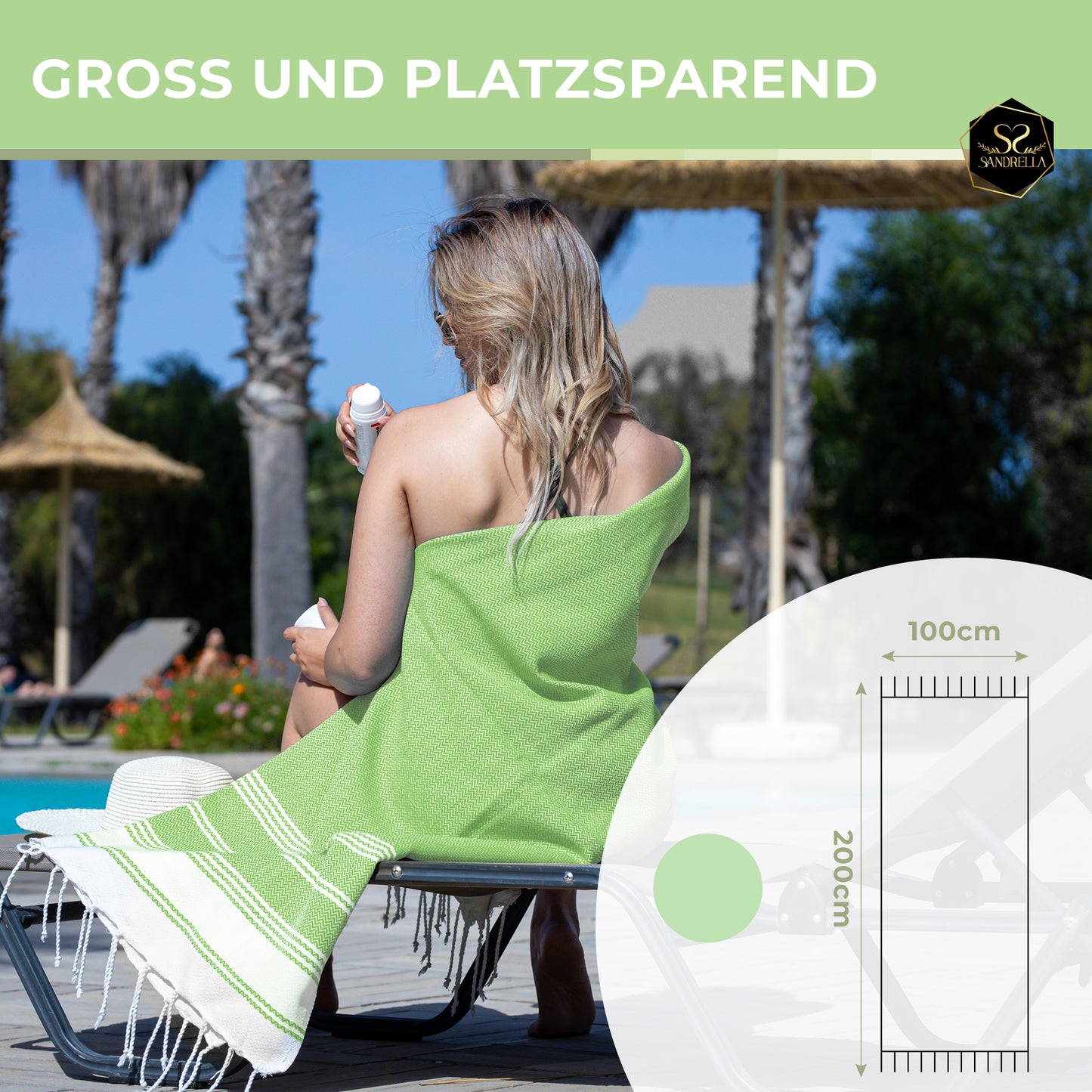 Edelstück Hamamtuch 100 x 200 cm | hellgrün