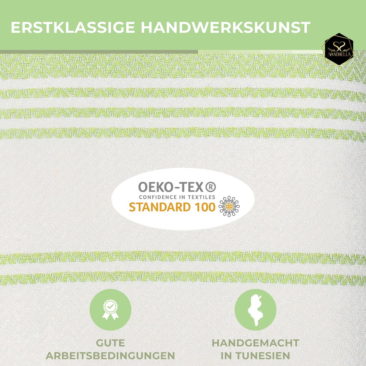 Edelstück Hamamtuch 100 x 200 cm | hellgrün