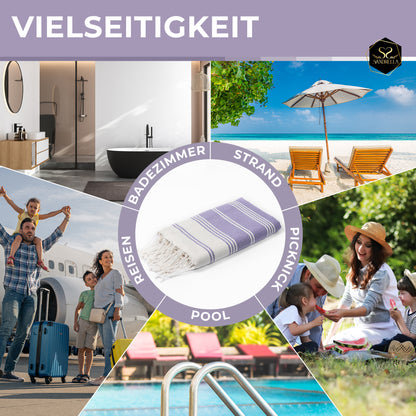 Edelstück Hamamtuch 100 x 200 cm I lila