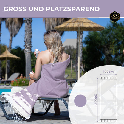 Edelstück Hamamtuch 100 x 200 cm I lila