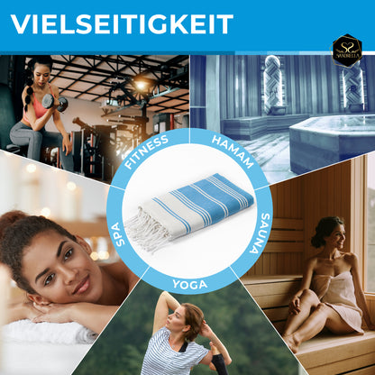 Edelstück Hamamtuch 100 x 200 cm | ozeanblau