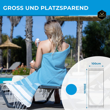 Edelstück Hamamtuch 100 x 200 cm | ozeanblau