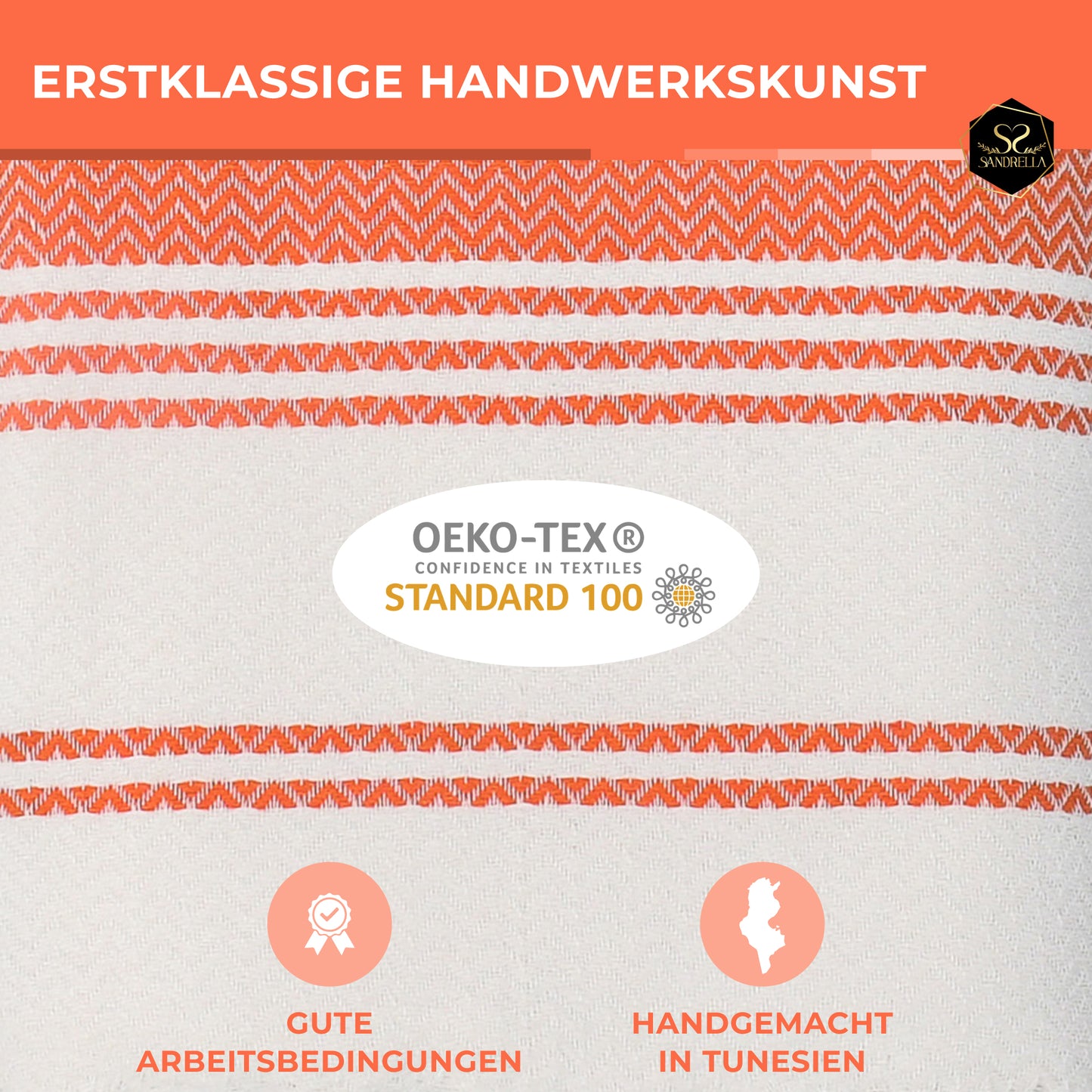 Edelstück Hamamtuch 100 x 200 cm | orange