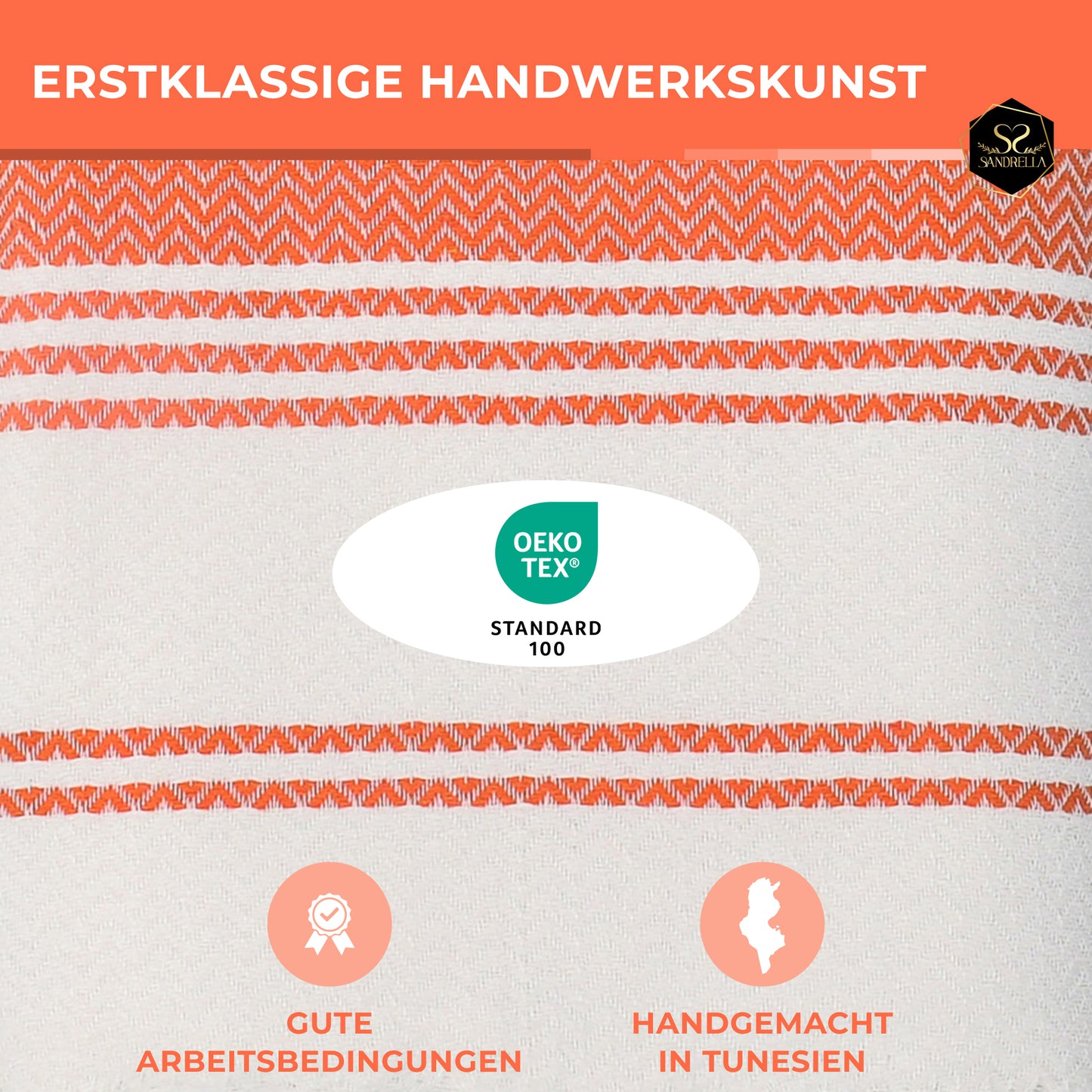 Edelstück Hamamtuch 100 x 200 cm | orange