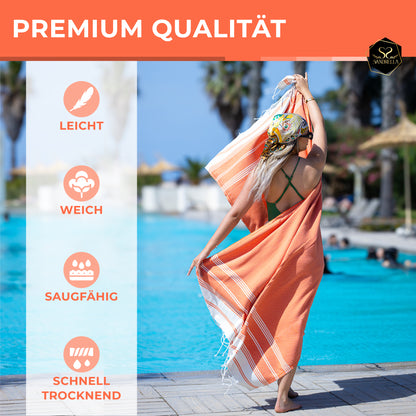 Edelstück Hamamtuch 100 x 200 cm | orange