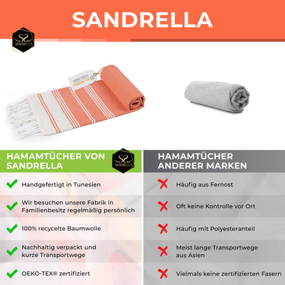 Edelstück Hamamtuch 100 x 200 cm | orange