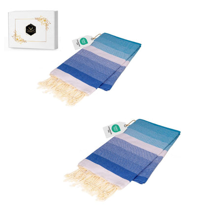 Doppelpack Hamamtuch 100 x 200 cm I blau Verlauf