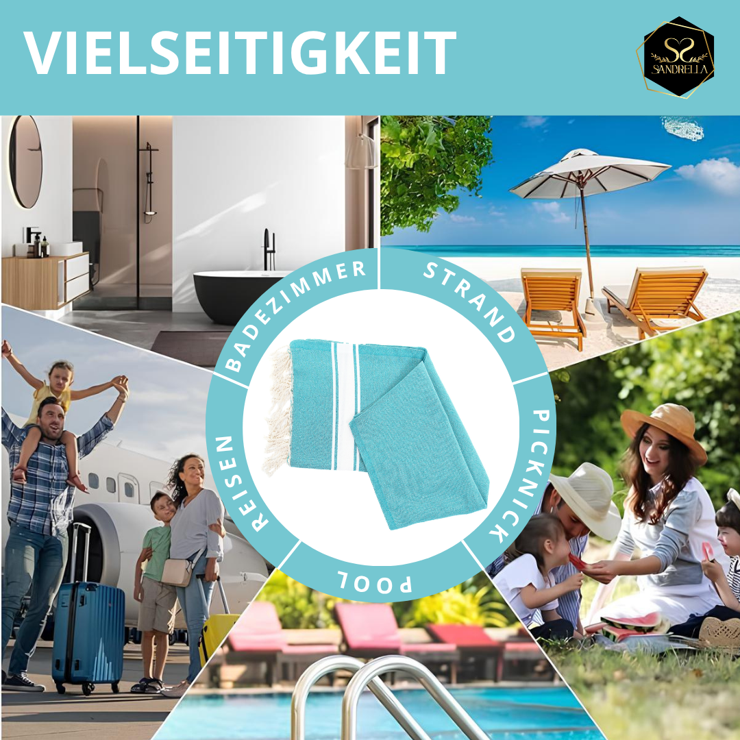 Klarheit Hamamtuch 100 x 200 cm I blau-grün