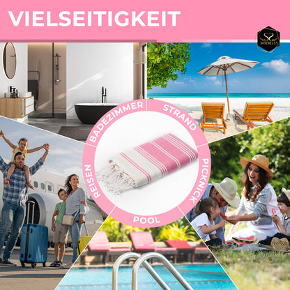 Edelstück Hamamtuch 100 x 200 cm | rosa