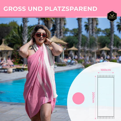 Edelstück Hamamtuch 100 x 200 cm | rosa